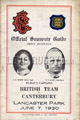 Canterbury v British Isles 1930 rugby  Programme